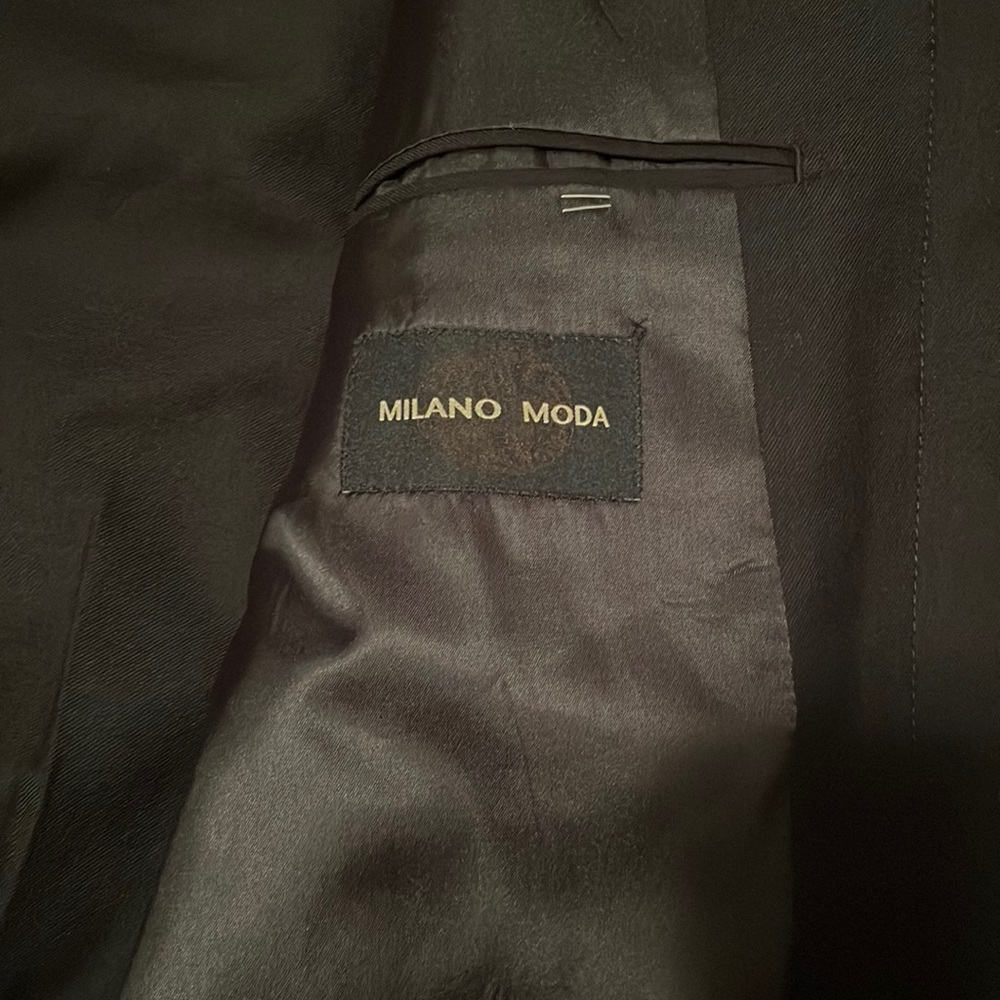 Black 4 button down jacket and pants, shirt 17 1/2-37 and tie (pick one)